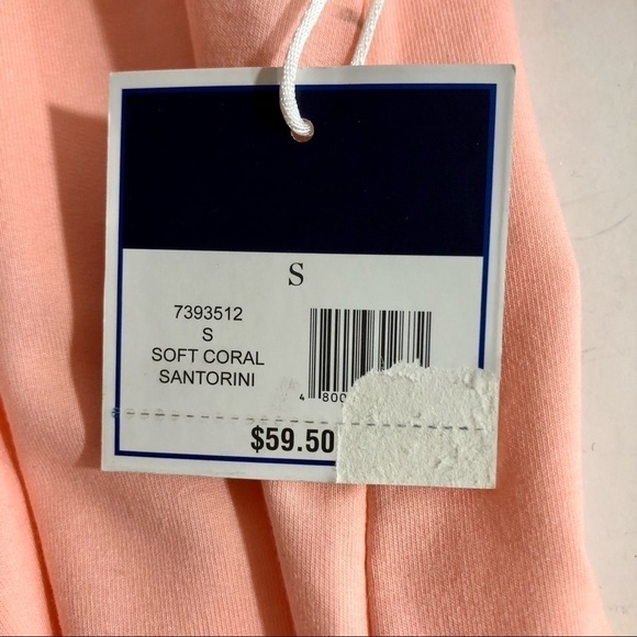 NWT Kaari Blue soft coral (peach) blouse jersey body pleated crepe sleeves Small - Picture 7 of 9